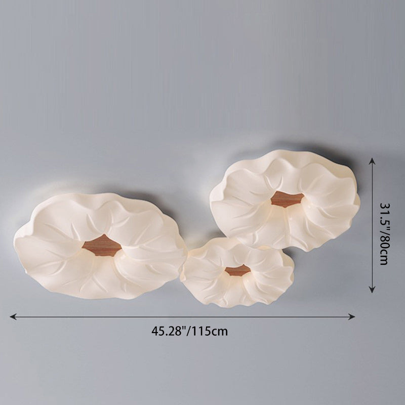مصباح سقف LED بقاعدة حديدية مع عاكس ضوء أكريليك بتصميم زهرة كريم نورديك معاصر لغرفة النوم 