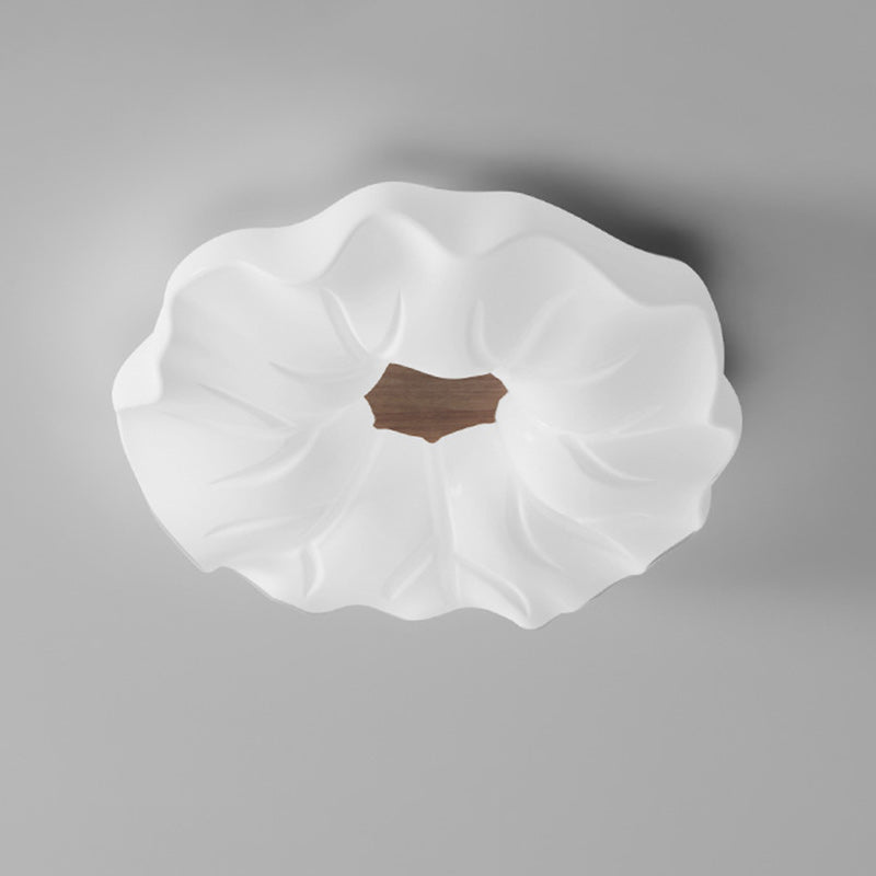 مصباح سقف LED بقاعدة حديدية مع عاكس ضوء أكريليك بتصميم زهرة كريم نورديك معاصر لغرفة النوم 