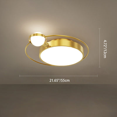 Modern Simplicity Round Square Orb Iron Glass Acrylic Lampshade LED Flush Mount Ceiling Light For Living Room