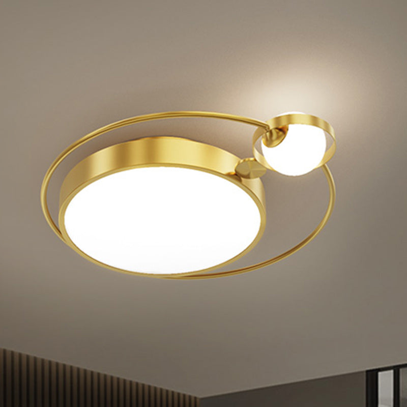 Modern Simplicity Round Square Orb Iron Glass Acrylic Lampshade LED Flush Mount Ceiling Light For Living Room