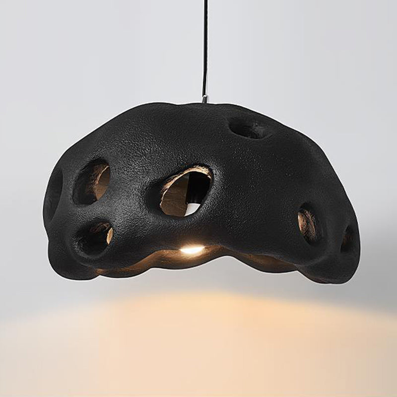 Contemporary Scandinavian Holes Full Polystyrene 1 - Light Chandelier For Dining Room
