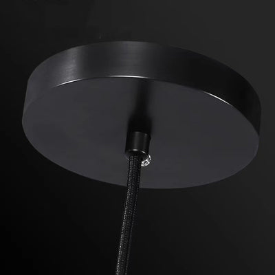 Lustre moderne de luxe en cuivre avec abat-jour en cristal 1 - Lumière suspendue pour salle à manger 