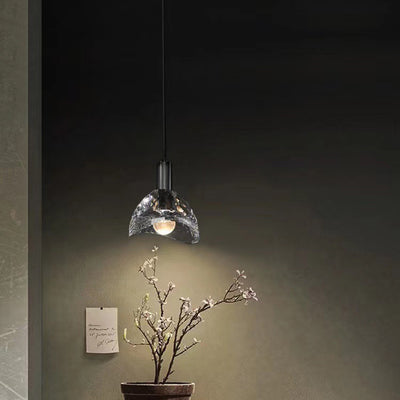 Lustre moderne de luxe en cuivre avec abat-jour en cristal 1 - Lumière suspendue pour salle à manger 