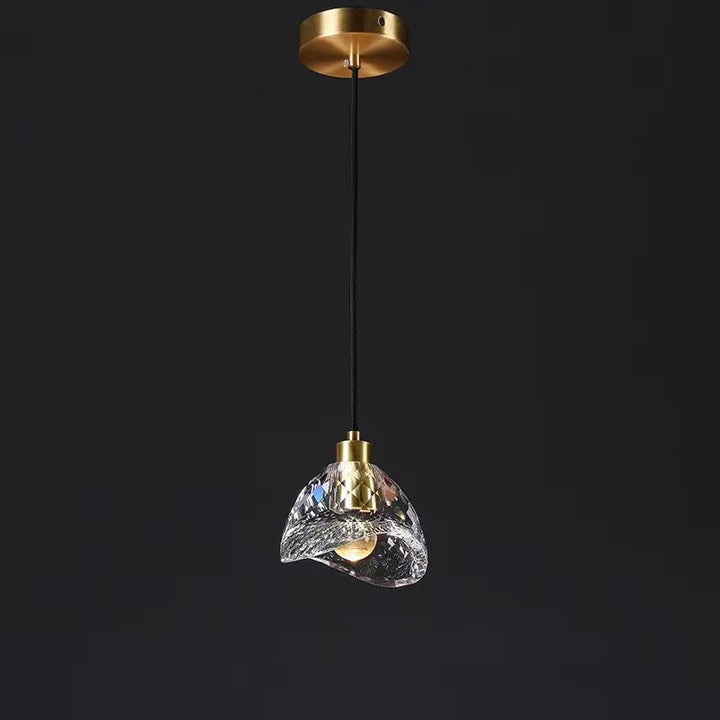 Moderne Luxus-Vollkupfer-Kristall-Lampenschirm 1 - Licht-Pendelleuchte für Esszimmer 