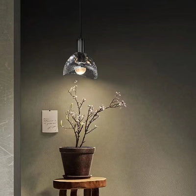 Lustre moderne de luxe en cuivre avec abat-jour en cristal 1 - Lumière suspendue pour salle à manger 