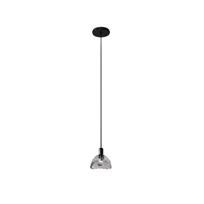 Lustre moderne de luxe en cuivre avec abat-jour en cristal 1 - Lumière suspendue pour salle à manger 