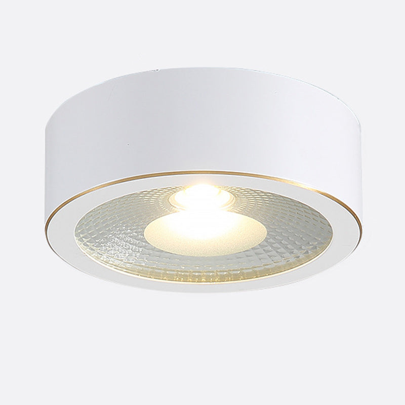 Modern Minimalist Round Full Copper Downlight LED Flush Mount Ceiling Light For Hallways