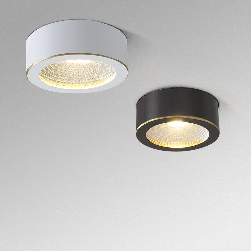 Modern Minimalist Round Full Copper Downlight LED Flush Mount Ceiling Light For Hallways