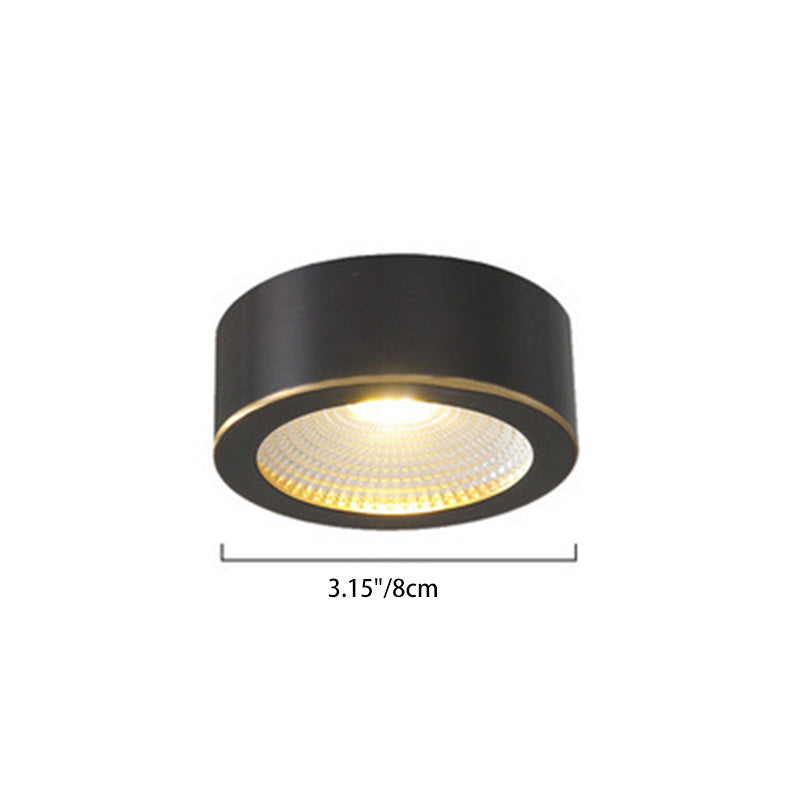 Modern Minimalist Round Full Copper Downlight LED Flush Mount Ceiling Light For Hallways