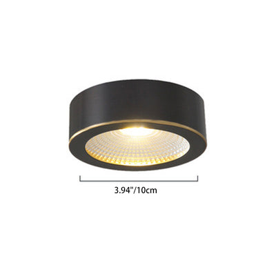 Modern Minimalist Round Full Copper Downlight LED Flush Mount Ceiling Light For Hallways