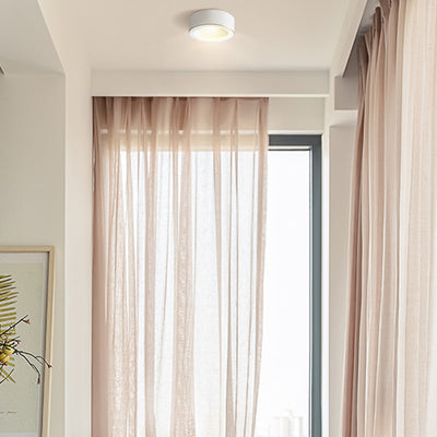 Modern Minimalist Round Full Copper Downlight LED Flush Mount Ceiling Light For Hallways