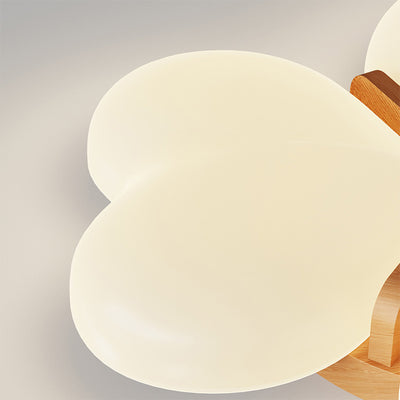 Contemporary Nordic Cream Three Love Hearts Acrylic Lampshade Iron LED Flush Mount Ceiling Light For Bedroom