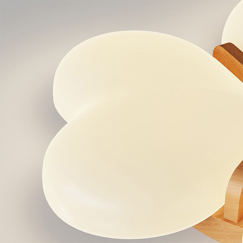 Contemporary Nordic Cream Three Love Hearts Acrylic Lampshade Iron LED Flush Mount Ceiling Light For Bedroom