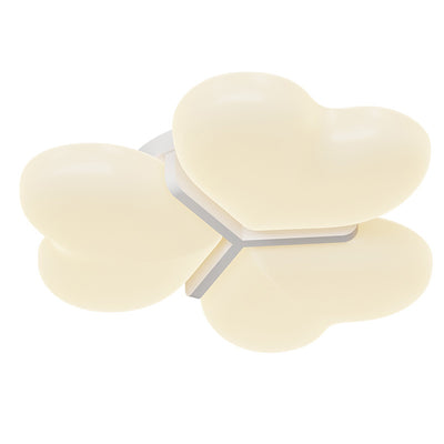 Contemporary Nordic Cream Three Love Hearts Acrylic Lampshade Iron LED Flush Mount Ceiling Light For Bedroom