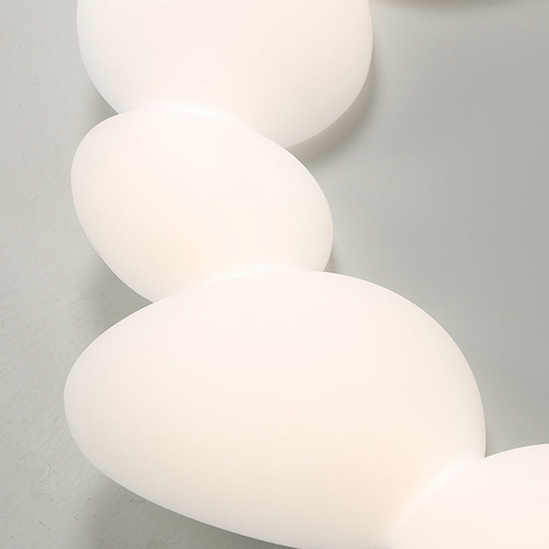 Lámpara de techo LED montada al ras con pantalla de hardware de guijarros escandinavos contemporáneos para sala de estar 