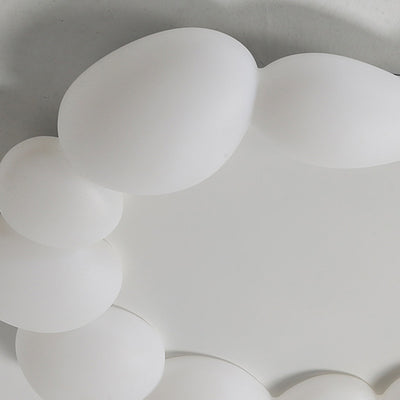 Lámpara de techo LED montada al ras con pantalla de hardware de guijarros escandinavos contemporáneos para sala de estar 
