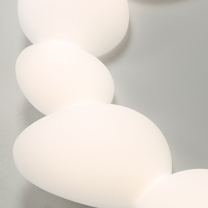Lámpara de techo LED montada al ras con pantalla de hardware de guijarros escandinavos contemporáneos para sala de estar 