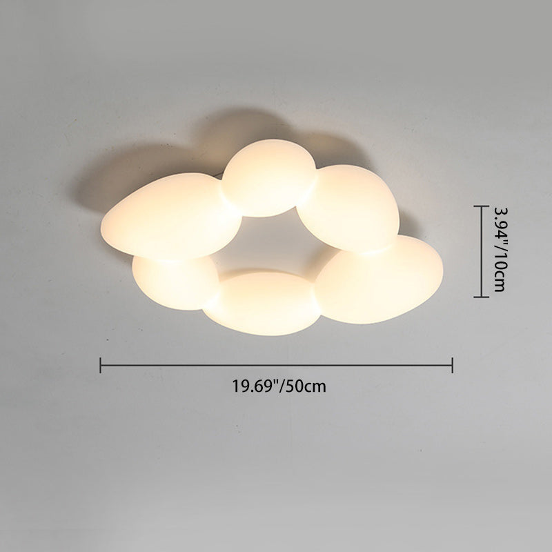 Lámpara de techo LED montada al ras con pantalla de hardware de guijarros escandinavos contemporáneos para sala de estar 