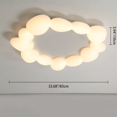 Lámpara de techo LED montada al ras con pantalla de hardware de guijarros escandinavos contemporáneos para sala de estar 