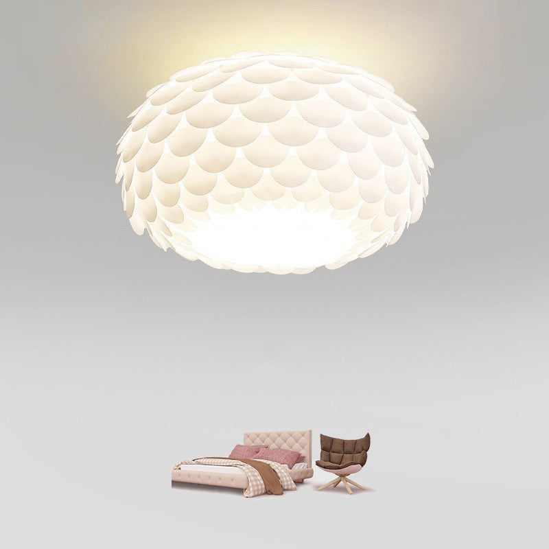 Pantalla de lámpara de hierro acrílico con escamas de pescado creativas contemporáneas 2/4 - Luz de montaje empotrado en el techo para sala de estar 