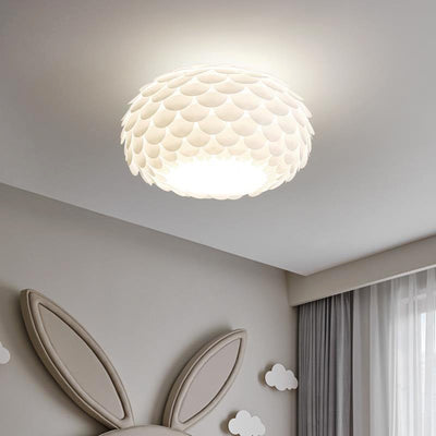 Pantalla de lámpara de hierro acrílico con escamas de pescado creativas contemporáneas 2/4 - Luz de montaje empotrado en el techo para sala de estar 