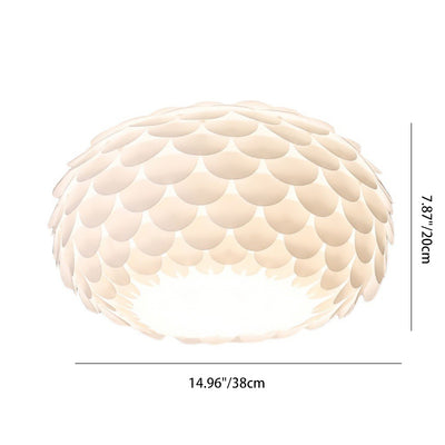 Pantalla de lámpara de hierro acrílico con escamas de pescado creativas contemporáneas 2/4 - Luz de montaje empotrado en el techo para sala de estar 