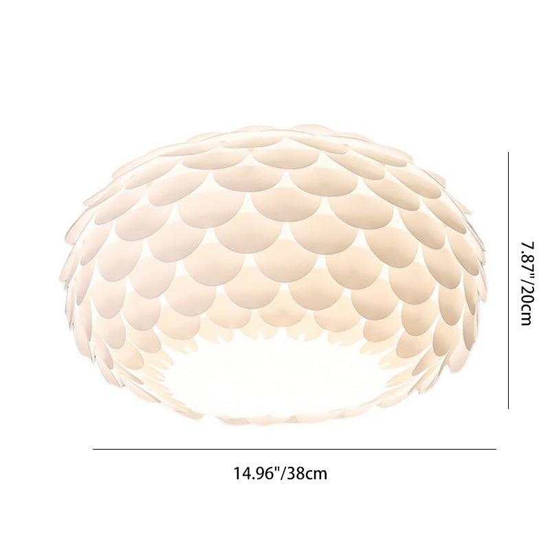 Pantalla de lámpara de hierro acrílico con escamas de pescado creativas contemporáneas 2/4 - Luz de montaje empotrado en el techo para sala de estar 