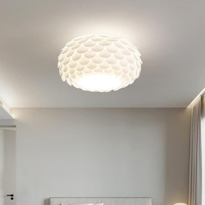 Pantalla de lámpara de hierro acrílico con escamas de pescado creativas contemporáneas 2/4 - Luz de montaje empotrado en el techo para sala de estar 
