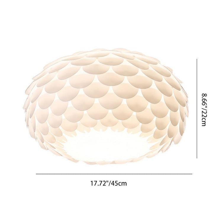 Abat-jour contemporain en écailles de poisson en fer et acrylique 2/4 - Plafonnier encastré pour salon 