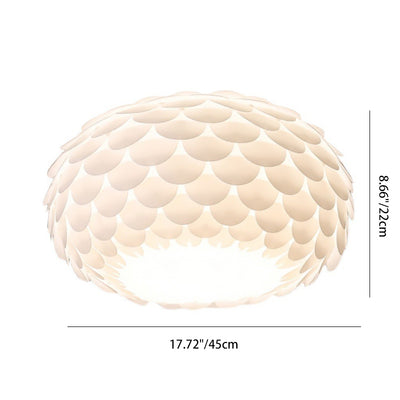 Pantalla de lámpara de hierro acrílico con escamas de pescado creativas contemporáneas 2/4 - Luz de montaje empotrado en el techo para sala de estar 