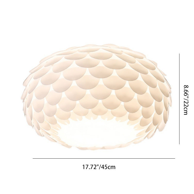Pantalla de lámpara de hierro acrílico con escamas de pescado creativas contemporáneas 2/4 - Luz de montaje empotrado en el techo para sala de estar 