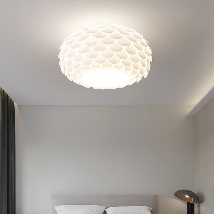 Pantalla de lámpara de hierro acrílico con escamas de pescado creativas contemporáneas 2/4 - Luz de montaje empotrado en el techo para sala de estar 