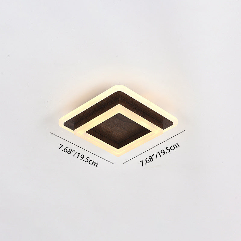 Contemporary Simplicity Round Square Iron PVC LED Flush Mount Ceiling Light For Bedroom