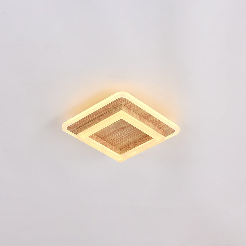 Contemporary Simplicity Round Square Iron PVC LED Flush Mount Ceiling Light For Bedroom