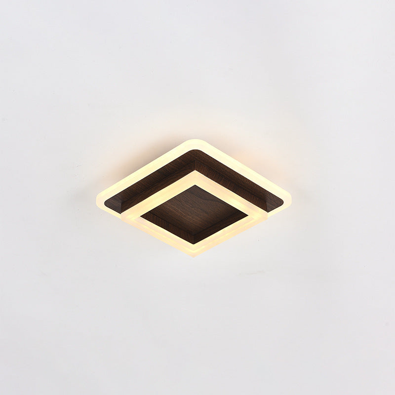 Contemporary Simplicity Round Square Iron PVC LED Flush Mount Ceiling Light For Bedroom