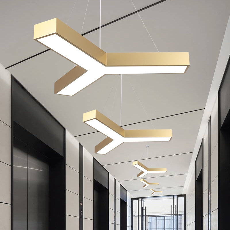 Contemporary Creative Dome Geometry Iron Acrylic Lampshade LED Chandelier For Office