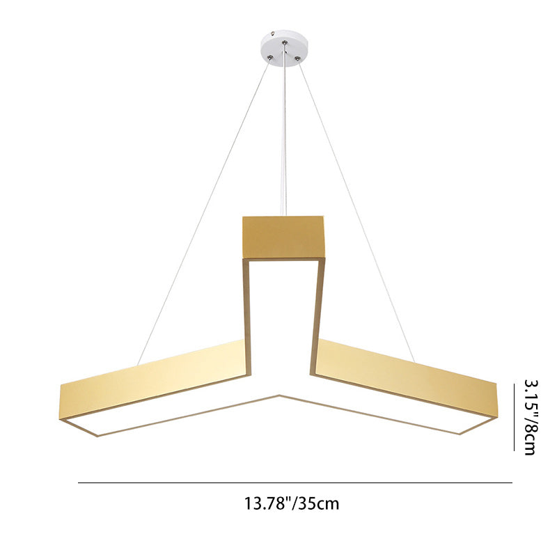 Contemporary Creative Dome Geometry Iron Acrylic Lampshade LED Chandelier For Office