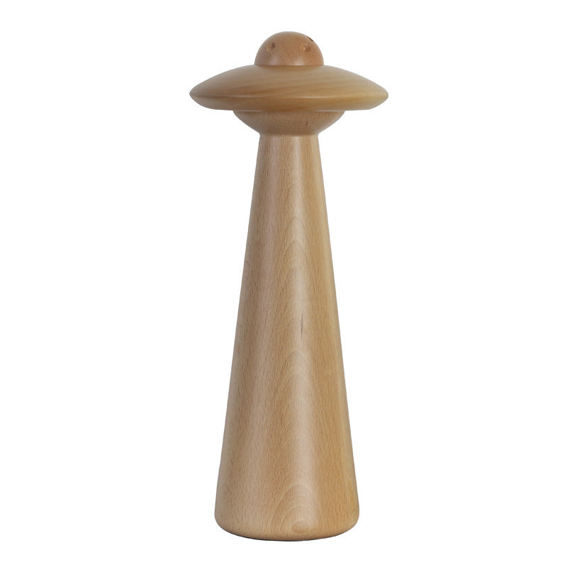 Traditional Japanese UFO Solid Wood Lampshade LED Table Lamp For Living Room