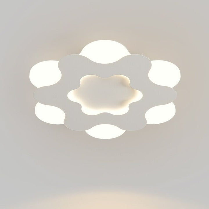 Plafonnier LED en forme de fleur nordique contemporaine avec abat-jour en fer et acrylique pour chambre 
