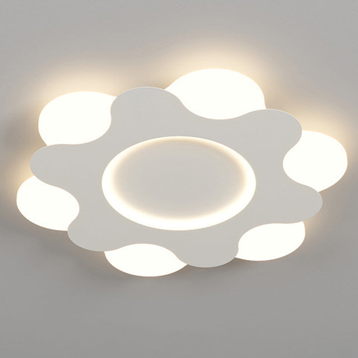 Plafonnier LED en forme de fleur nordique contemporaine avec abat-jour en fer et acrylique pour chambre 