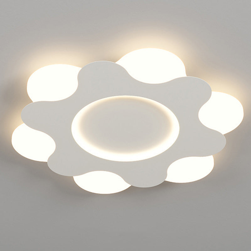 現代北欧フラワー形状鉄アクリルランプシェードLEDフラッシュマウント天井ライト寝室用 