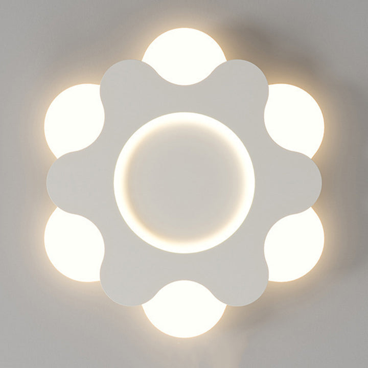 Plafonnier LED en forme de fleur nordique contemporaine avec abat-jour en fer et acrylique pour chambre 