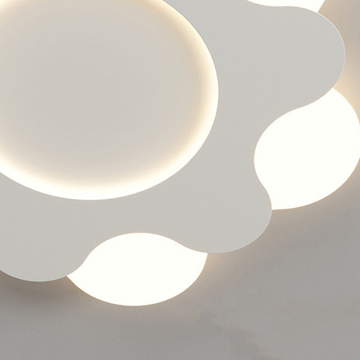 Plafonnier LED en forme de fleur nordique contemporaine avec abat-jour en fer et acrylique pour chambre 