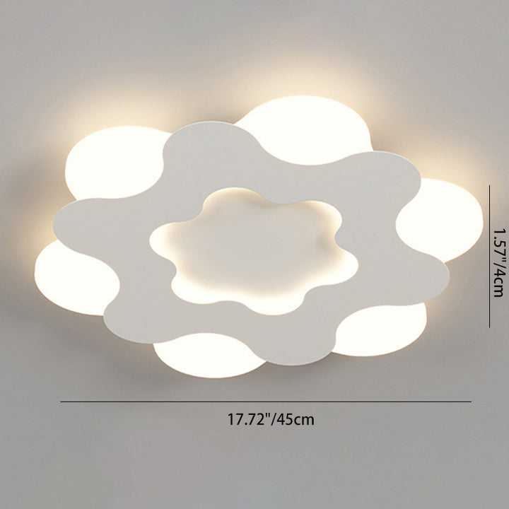 Plafonnier LED en forme de fleur nordique contemporaine avec abat-jour en fer et acrylique pour chambre 