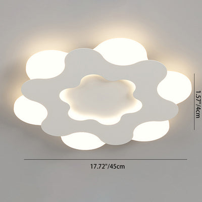 現代北欧フラワー形状鉄アクリルランプシェードLEDフラッシュマウント天井ライト寝室用 