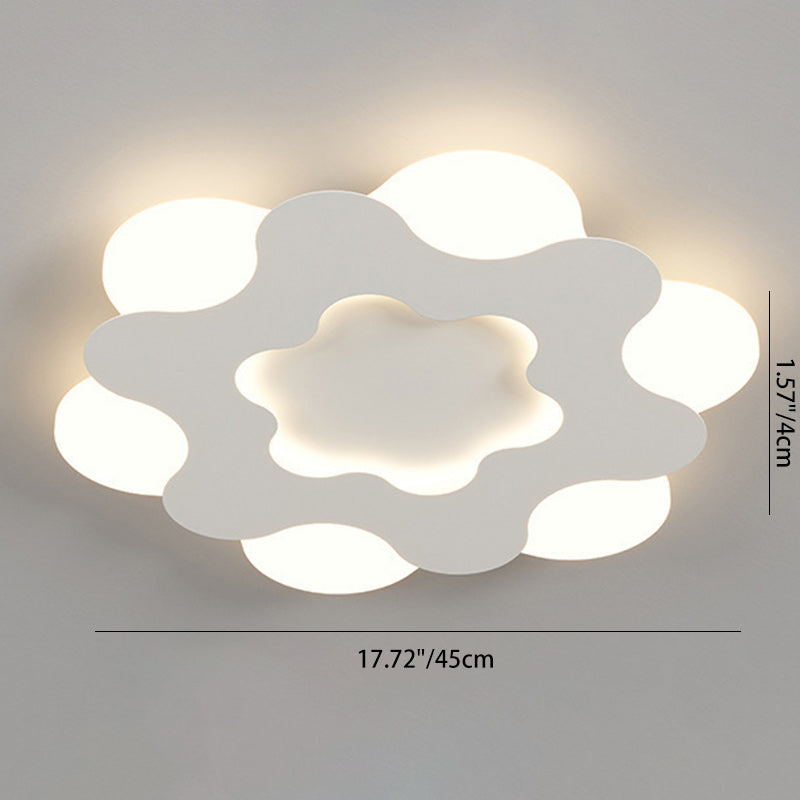 現代北欧フラワー形状鉄アクリルランプシェードLEDフラッシュマウント天井ライト寝室用 