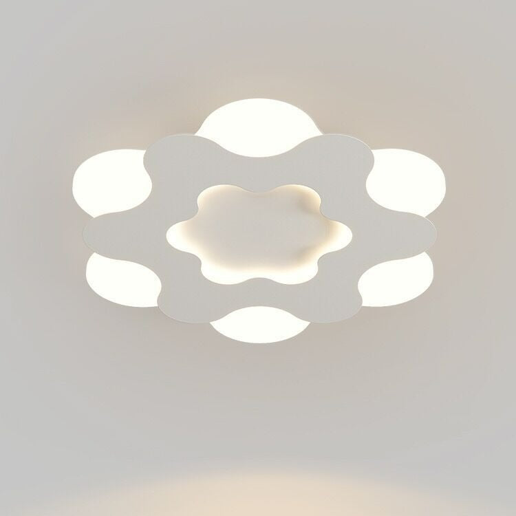 現代北欧フラワー形状鉄アクリルランプシェードLEDフラッシュマウント天井ライト寝室用 