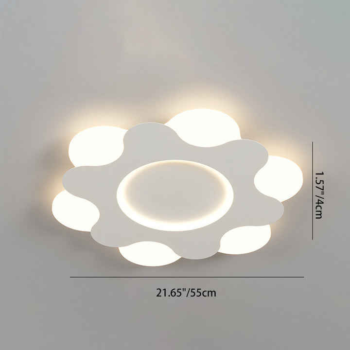 Plafonnier LED en forme de fleur nordique contemporaine avec abat-jour en fer et acrylique pour chambre 