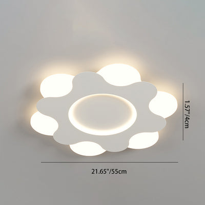 現代北欧フラワー形状鉄アクリルランプシェードLEDフラッシュマウント天井ライト寝室用 