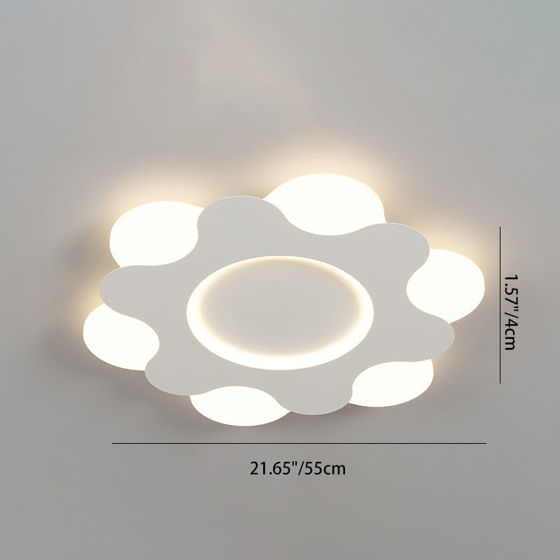 現代北欧フラワー形状鉄アクリルランプシェードLEDフラッシュマウント天井ライト寝室用 